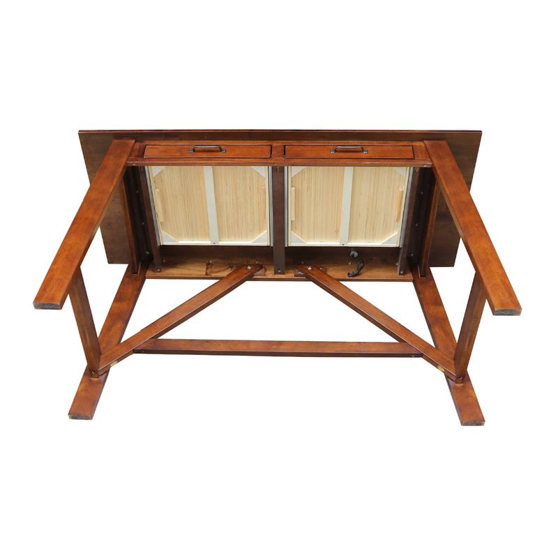 International Concepts Serendipity Espresso Wood Desk with 2 Drawers