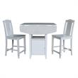 Dual Drop Leaf Wood Bistro Table With Storage and 2 Counter Stools