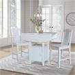 Dual Drop Leaf Wood Bistro Table With Storage and 2 Counter Stools