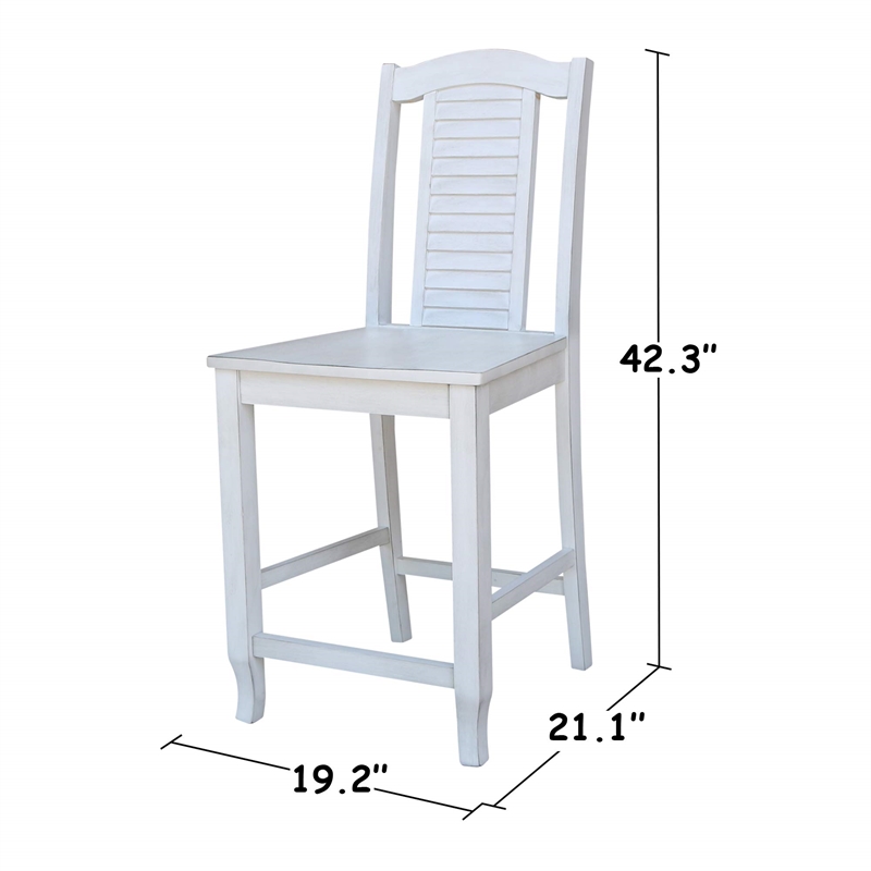 Dual Drop Leaf White Wood Bistro Table with Storage and 4 Counter Stools
