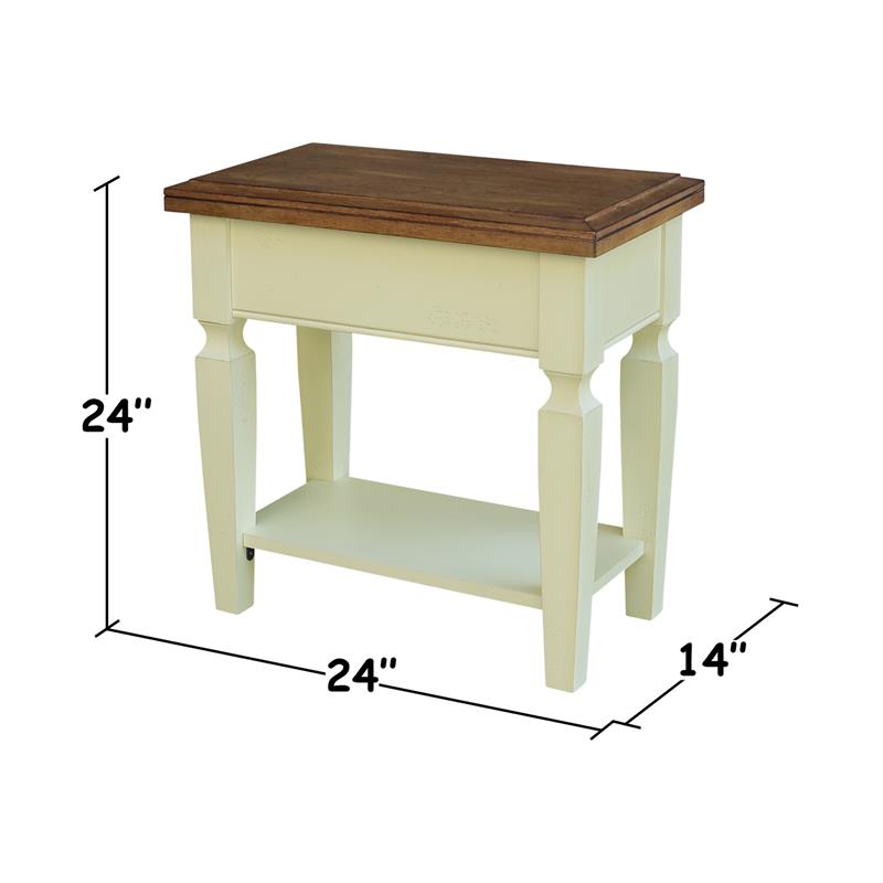International Concepts Vista Solid Wood Side Table