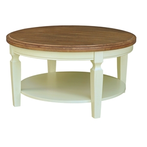 vista solid wood round coffee table