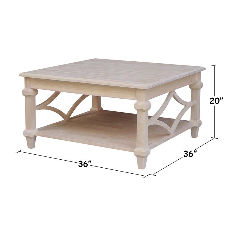 International Concepts Josephine Square Solid Wood Coffee Table