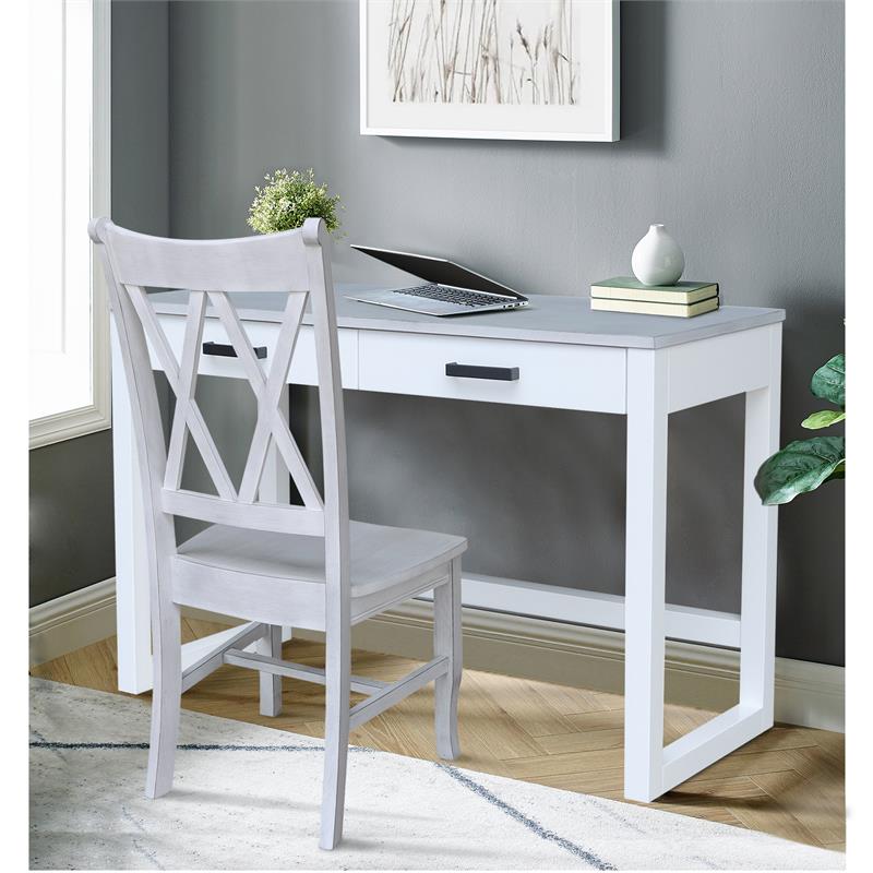 International Concepts Carson Wood Desk with Two Drawers and Chair