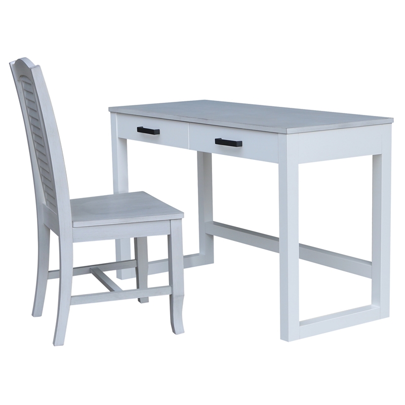 International Concepts Carson Wood Desk with Two Drawers and Chair