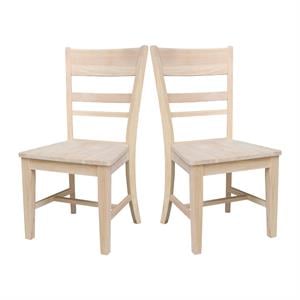International Concepts Set of Two Solid Wood Quincy Chairs