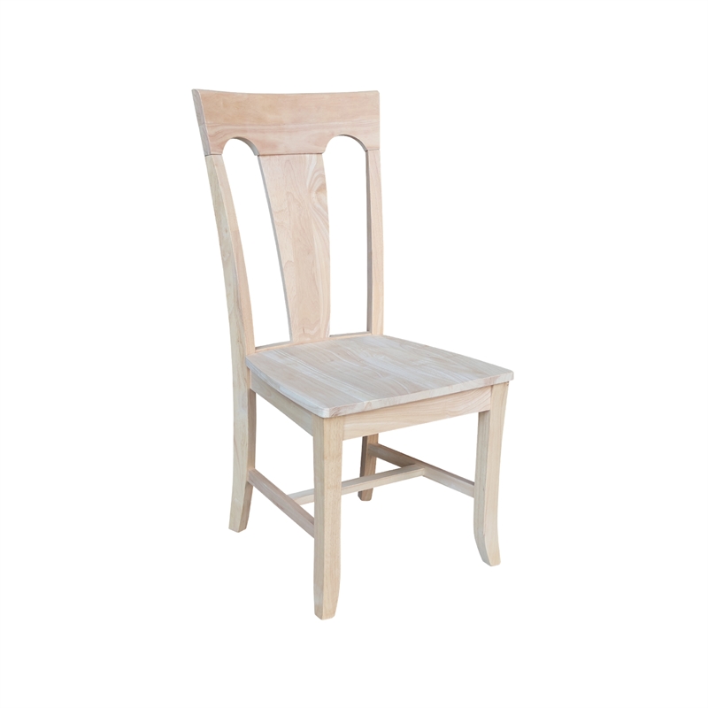International Concepts Set of Two Solid Wood Elle Chairs in Unfinished