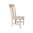 International Concepts Set of Two Solid Wood Elle Chairs in Unfinished