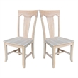 International Concepts Set of Two Solid Wood Elle Chairs in Unfinished