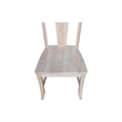 International Concepts Set of Two Solid Wood Elle Chairs in Unfinished