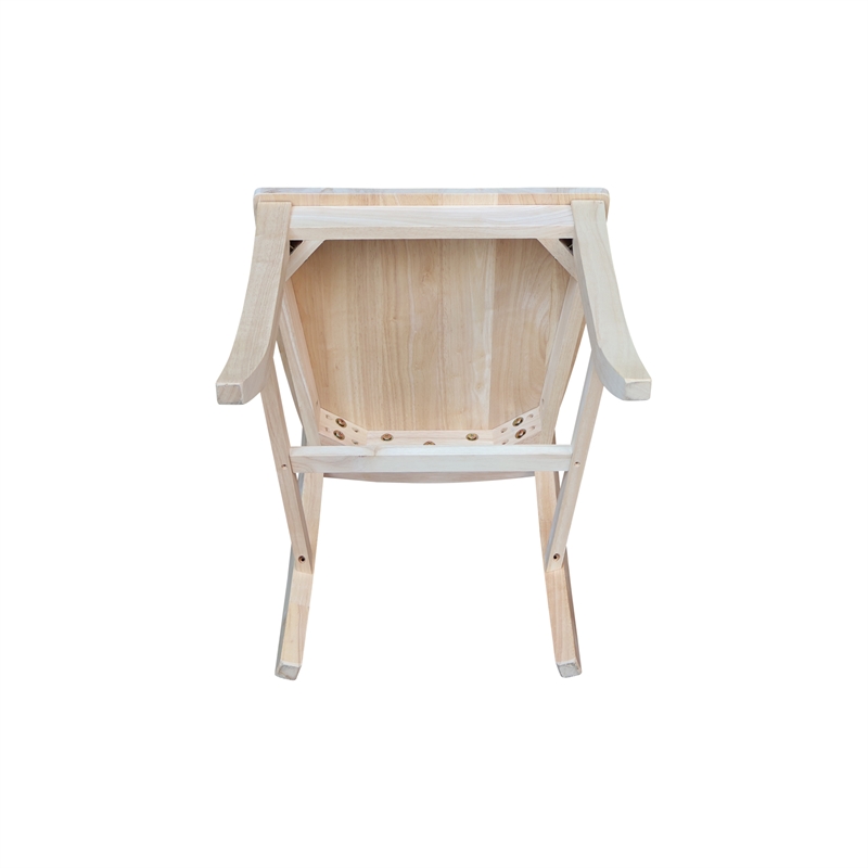 International Concepts Set of Two Solid Wood Elle Chairs in Unfinished