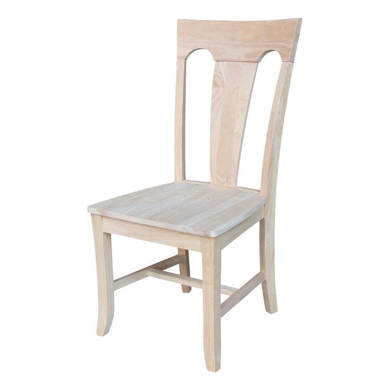 International Concepts Set of Two Solid Wood Elle Chairs in Unfinished