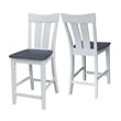 Ava Solid Wood Counterheight Stool - in White/Heather Gray