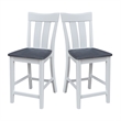 Ava Solid Wood Counterheight Stool - in White/Heather Gray