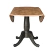 Solid Wood 42 in. Round Dual Drop Leaf Dining Table in Hickory/Washed Coal