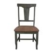 Soild Wood Panel Back Chair in Hickory/Washed Coal - Set of 2