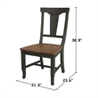 Wood 42 in. Round Drop Leaf Dining Table with 4 Chairs in Hickory/Washed Coal