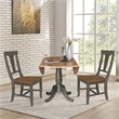 Wood 42 in. Drop Leaf Dining Table with 2 Chairs in Hickory/Washed Coal