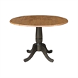 Wood 42 in. Drop Leaf Dining Table with 2 Chairs in Hickory/Washed Coal