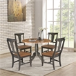 Wood 42 in. Drop Leaf Dining Table with 4 Chairs  in Hickory/Washed Coal