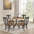 Wood 42 in. Drop Leaf Dining Table with 4 Chairs  in Hickory/Washed Coal