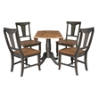 Wood 42 in. Drop Leaf Dining Table with 4 Chairs  in Hickory/Washed Coal