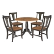 Wood 42 in. Drop Leaf Dining Table with 4 Chairs  in Hickory/Washed Coal