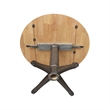 Wood 42 in. Round Top Drop Leaf Pedestal Dining Table in Hickory/Washed Coal