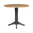 Wood 42 in. Round Drop Leaf Counter Height Dining Table in Hickory/Washed Coal