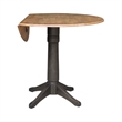 Wood 42 in. Round Drop Leaf Counter Height Dining Table in Hickory/Washed Coal