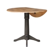 Wood 42 in. Round Drop Leaf Counter Height Dining Table in Hickory/Washed Coal