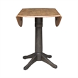 Wood 42 in. Round Drop Leaf Counter Height Dining Table in Hickory/Washed Coal