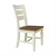 Vista Solid Wood Ladderback Chairs in Hickory/Shell - Set of 2