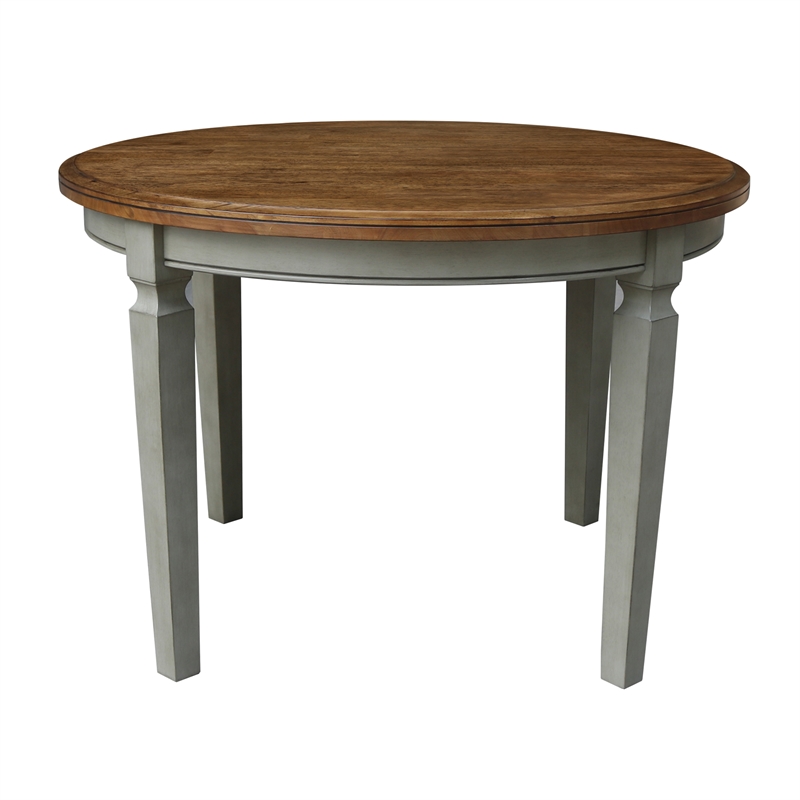 44 x 44 in Round Top Solid Wood Dining Table in Hickory/Stone