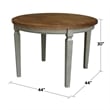 44 x 44 in Round Top Solid Wood Dining Table in Hickory/Stone