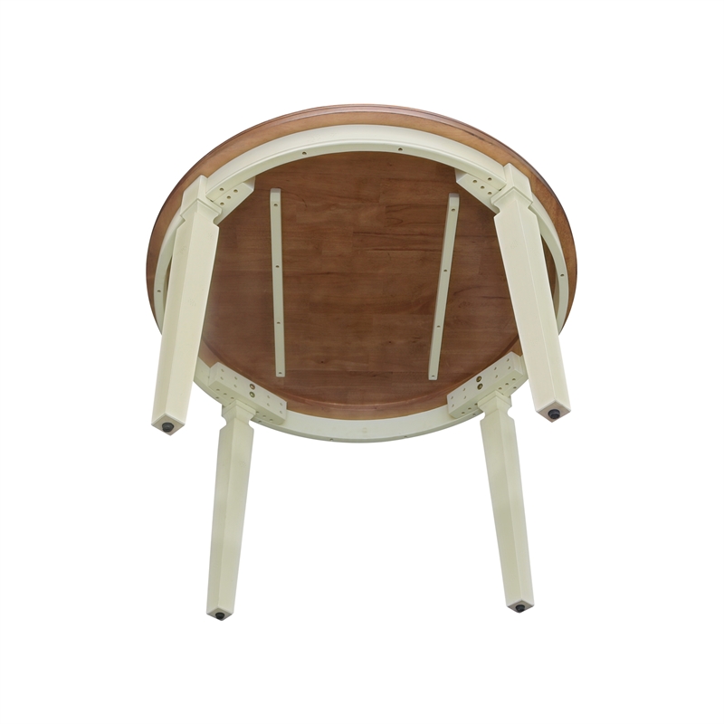 44 x 44 in Round Top Solid Wood Dining Table in Hickory/Shell