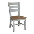 44 in Round Wood Dining Table with 4 Ladderback Chairs in Hickory/Stone