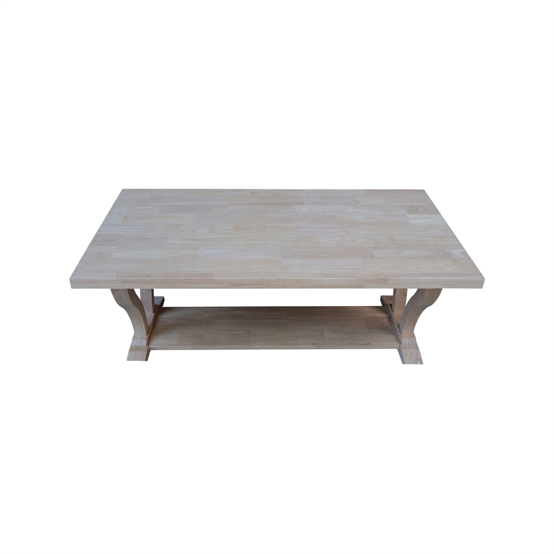 International Concepts LaCasa Solid Wood Coffee Table - Unfinished