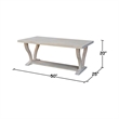 International Concepts LaCasa Solid Wood Coffee Table - Unfinished