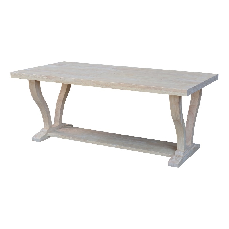 International Concepts LaCasa Solid Wood Coffee Table - Unfinished
