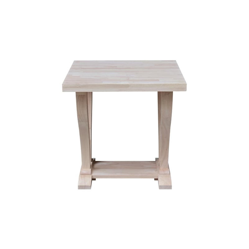 International Concepts LaCasa Solid Wood End Table - Unfinished