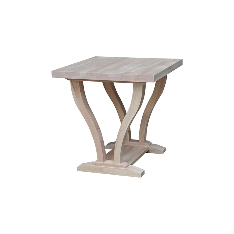 International Concepts LaCasa Solid Wood End Table - Unfinished