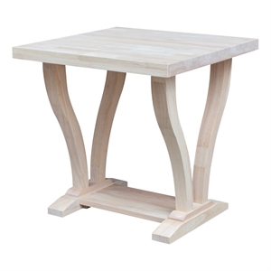 International Concepts LaCasa Solid Wood End Table - Unfinished