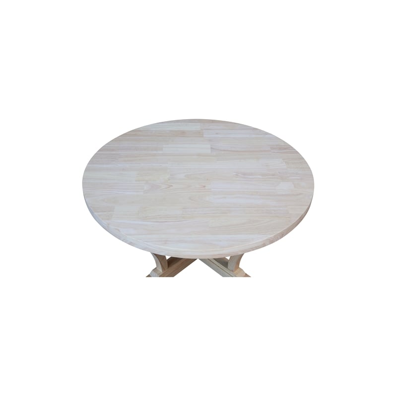 International Concepts LaCasa Solid Wood Round Coffee Table - Unfinished