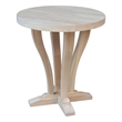 International Concepts LaCasa Solid Wood Round End Table - Unfinished