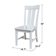 International Concepts Ava Solid Wood Dining Chairs - Set of 2 in White
