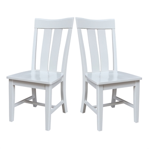 International Concepts Ava Solid Wood Dining Chairs - Set of 2 in White