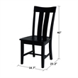 International Concepts Ava Solid Wood Dining Chairs - Set of 2 in Black