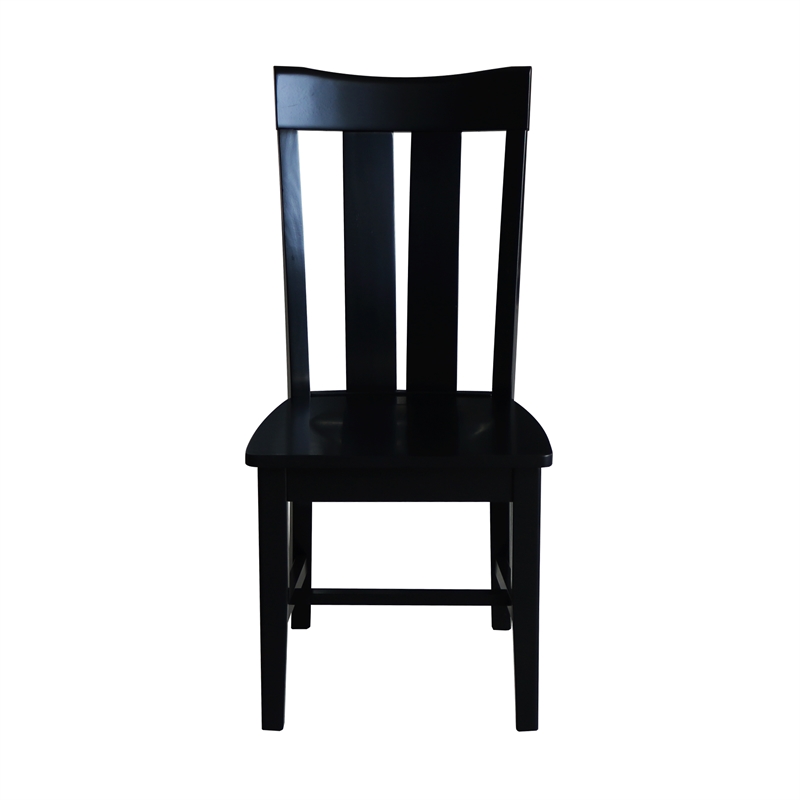 International Concepts Ava Solid Wood Dining Chairs - Set of 2 in Black