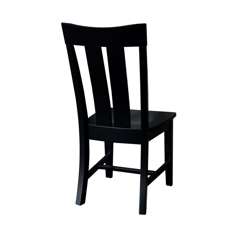 International Concepts Ava Solid Wood Dining Chairs - Set of 2 in Black